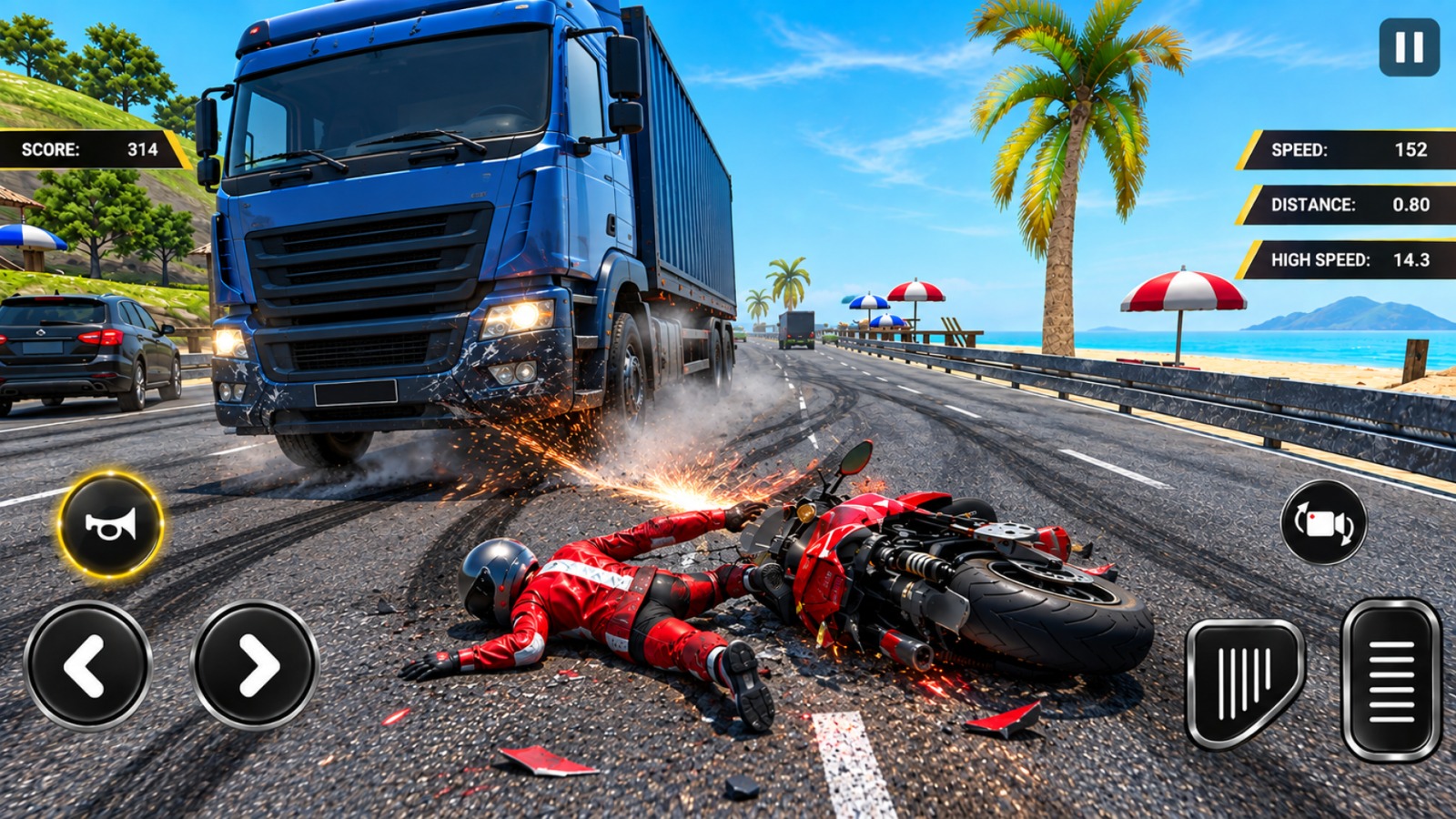 Highway truck chase